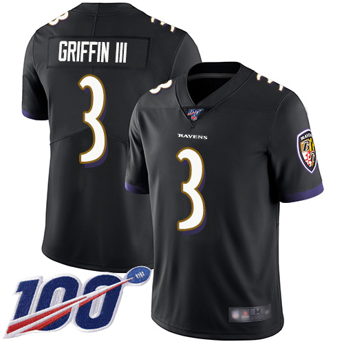 Baltimore Ravens Limited Black Men Robert Griffin III Alternate Jersey NFL Football #3 100th Season Vapor Untouchable